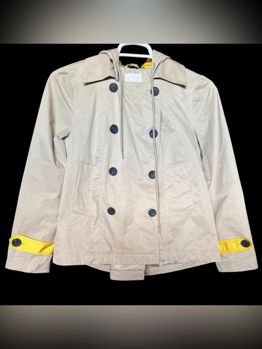 Woman’s Jacket Avec Les Filles Water Resistant Hooded Short Trench - Picture 2 of 10